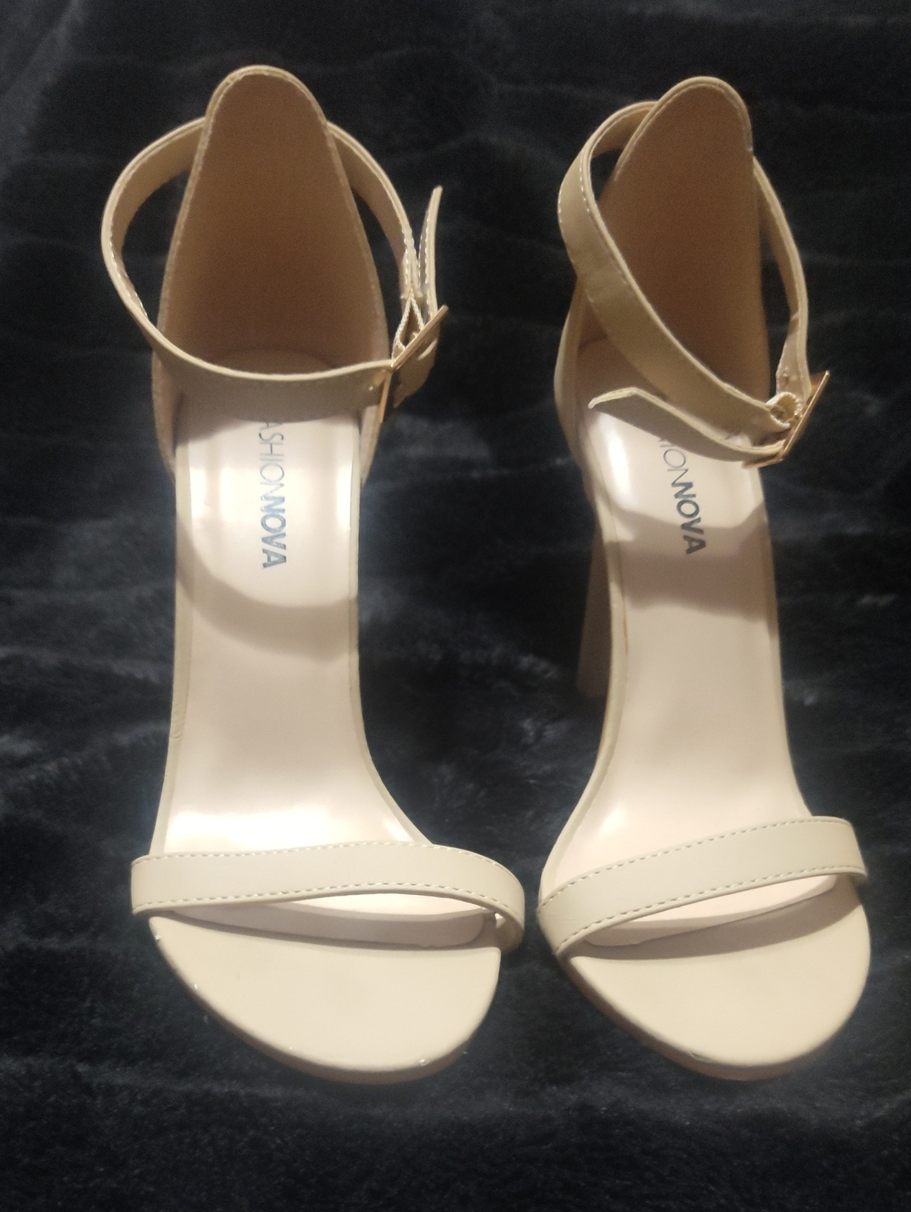 Fashion Nova Nude Ankle-Strap High Heel Sandals